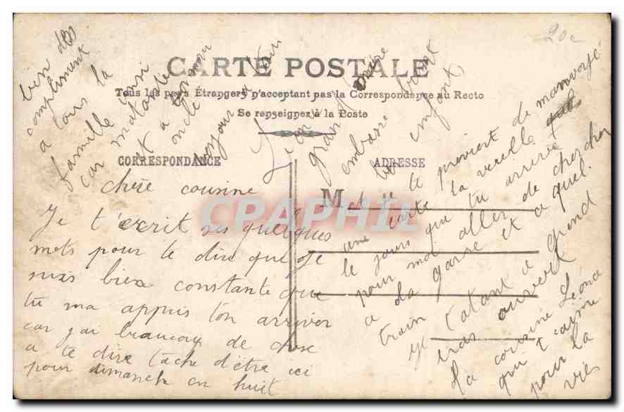 CPA Femme — Verso