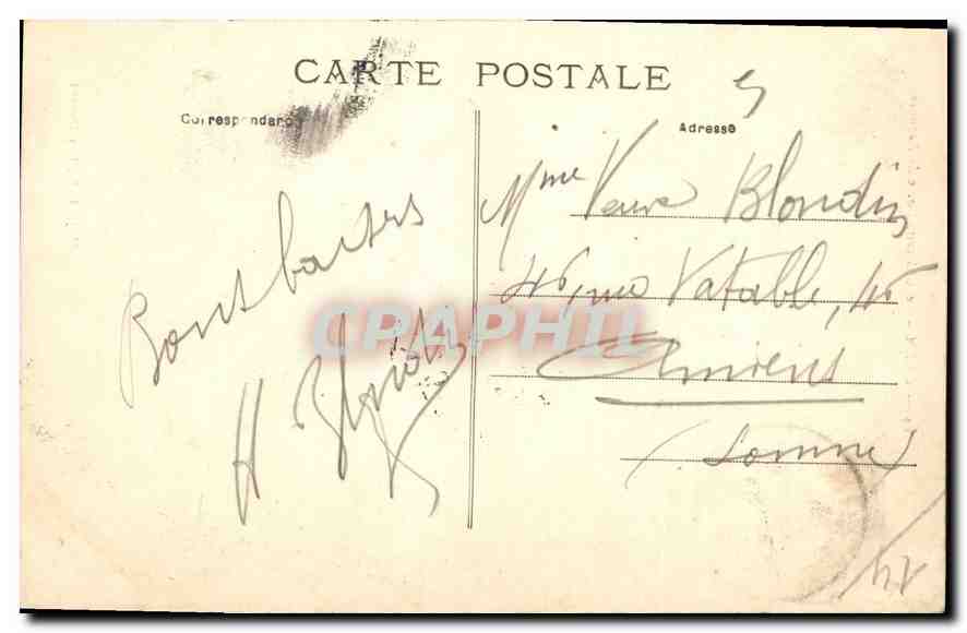 CPA Caen Le Chateau Porte de Secours  — Verso