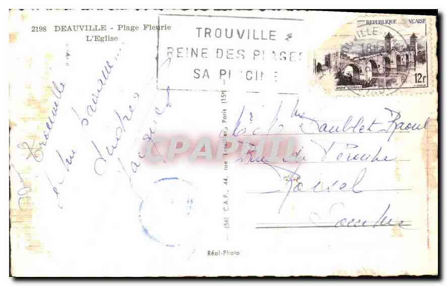 Église de Trouville — Plage Fleurie — Réal-Photo — Rückseite