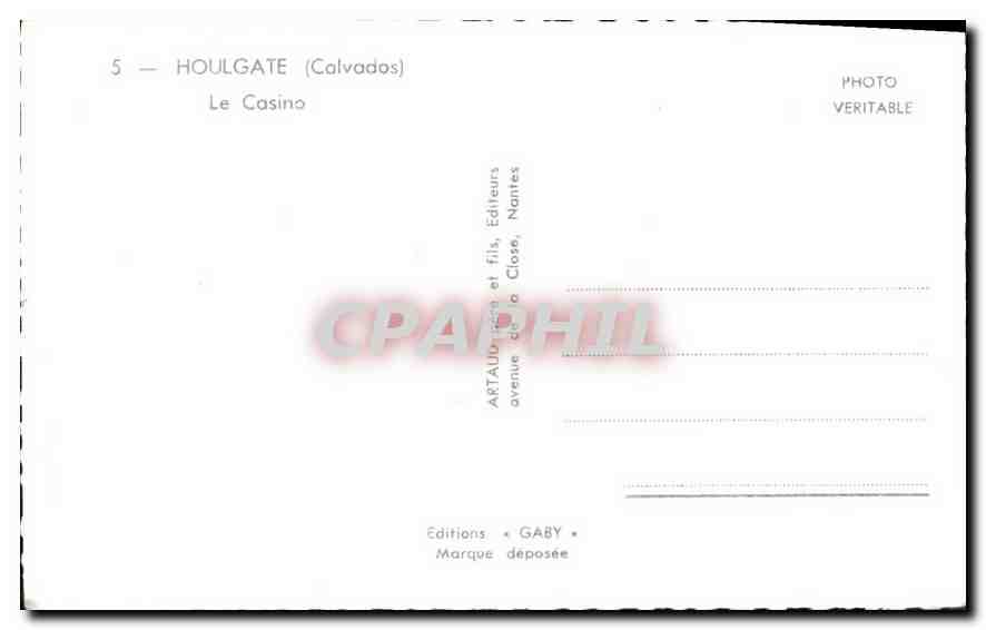 CPA Houlgate Calvados Le Casino  — Rückseite