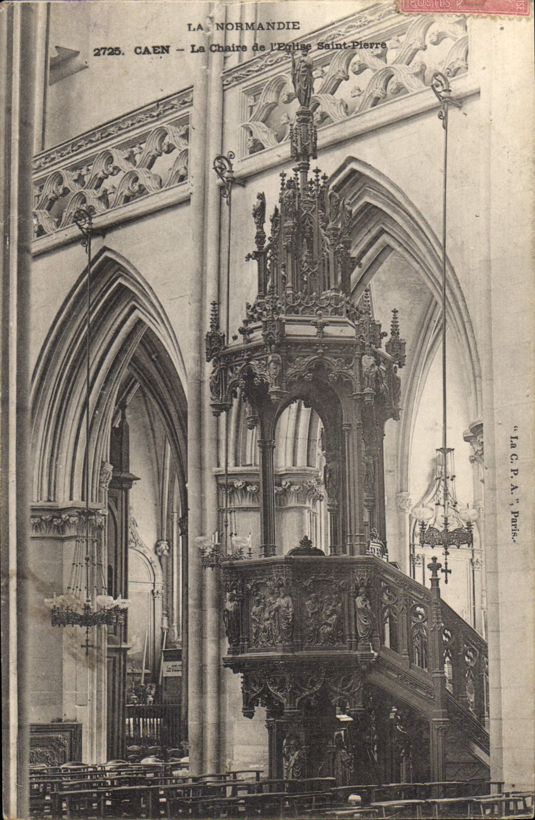 CPA Caen La Chaire de l'Eglise Saint Pierre 