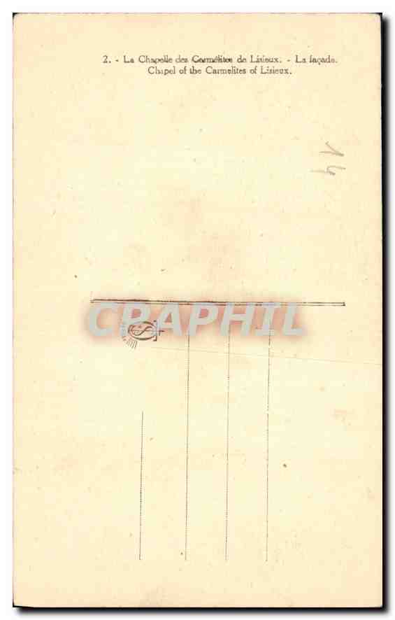 CPA La Chapelle des Carmelites de Lisieux  — Rückseite