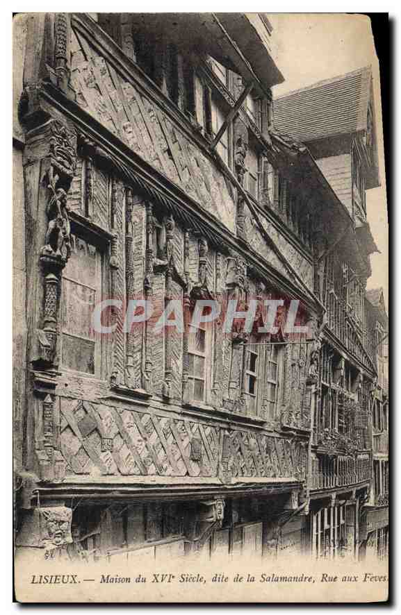 Lisieux — Maison du XVIe siècle, dite de la Salamandre, Rue aux Feves