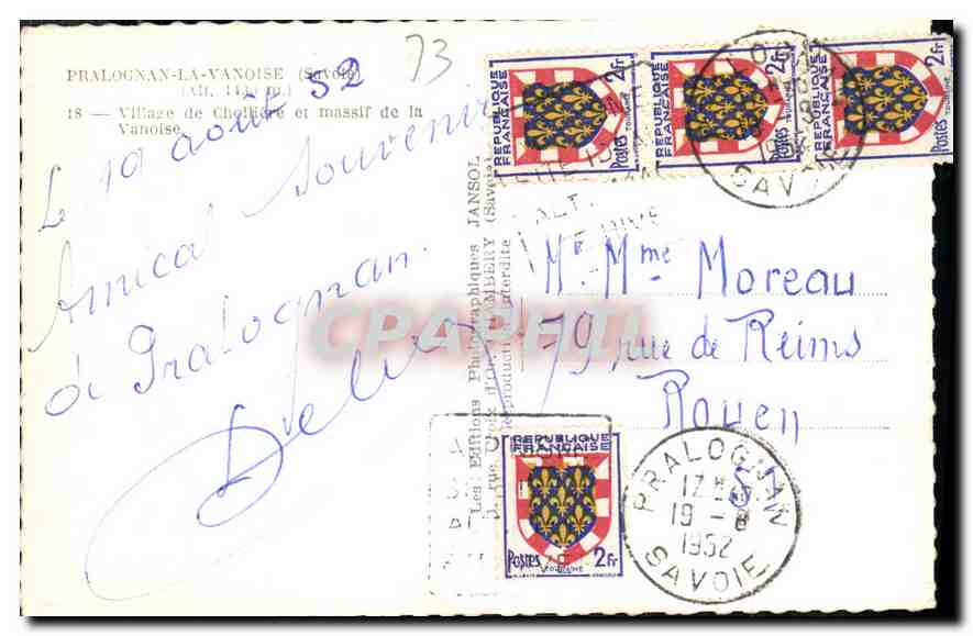 CPA Pralognan La Vanoise Savoie  — Rückseite