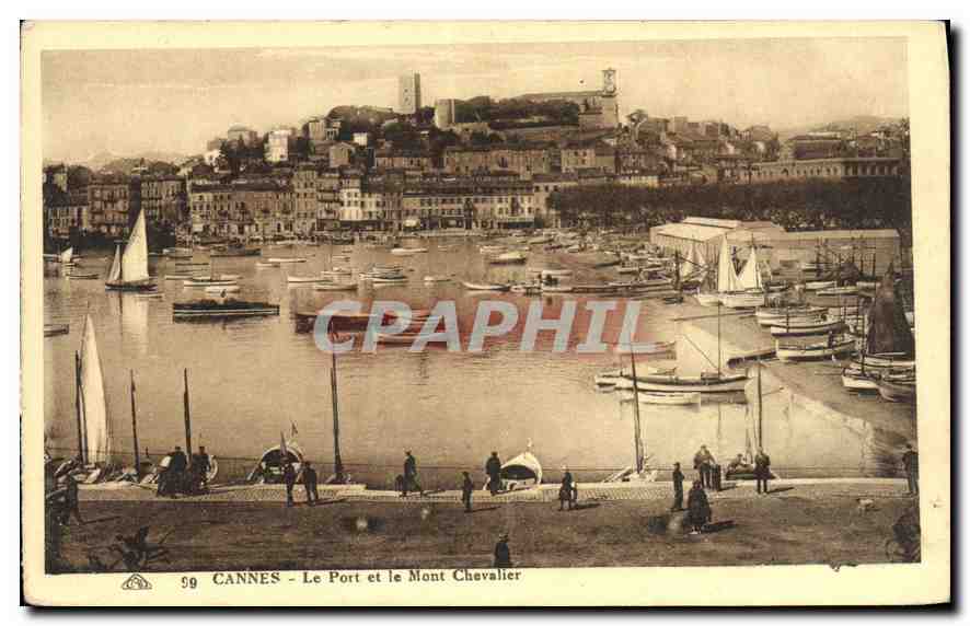 CPA Cannes Le Port et le Mont Chevalier 