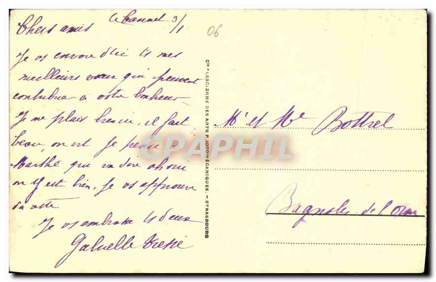 CPA Cannes Le Port et le Mont Chevalier  — Verso