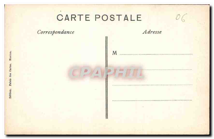 CPA Menton Une Allee de Palmiers  — Rückseite