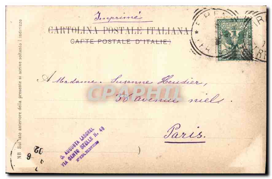 CPA Firenze Gall Pitti La Vergine col figlio Dettaglio Murillo  — Verso