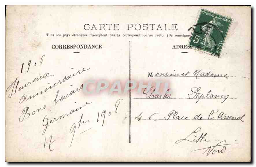 CPA Heureux Anniversaire Femme — Rückseite
