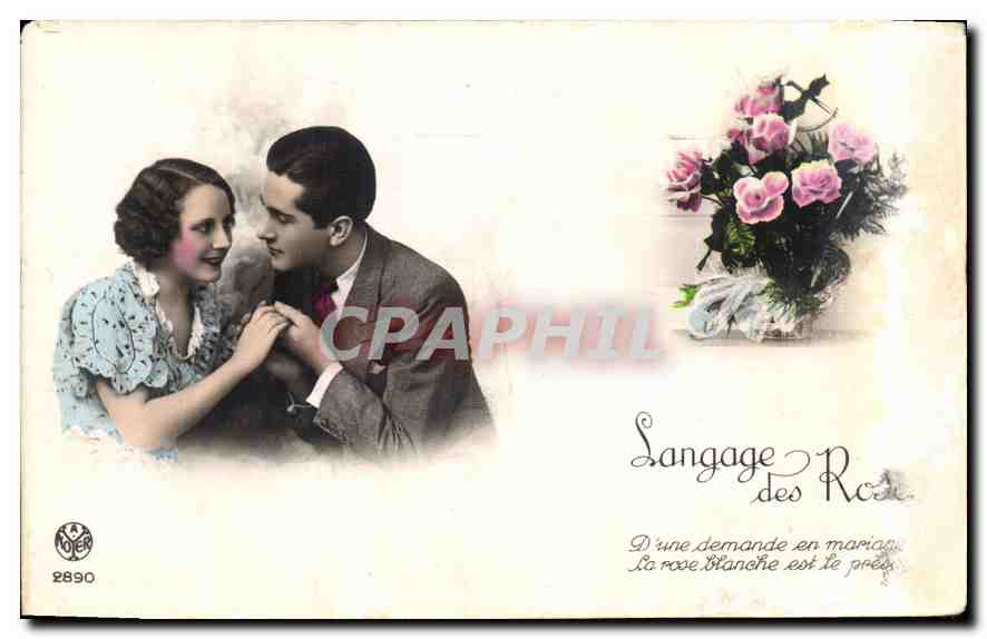 CPA Langage des Roses Femme