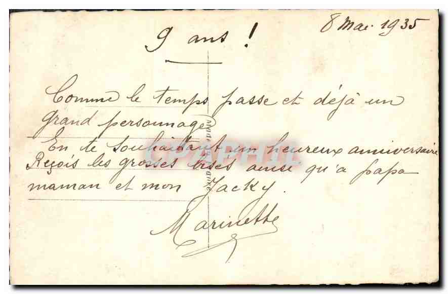 CPA Enfant — Rückseite