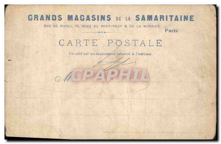 CPA Grands Magasins de la Samaritaine La Fille du Passeur Musee du Luxembourg  — Rückseite
