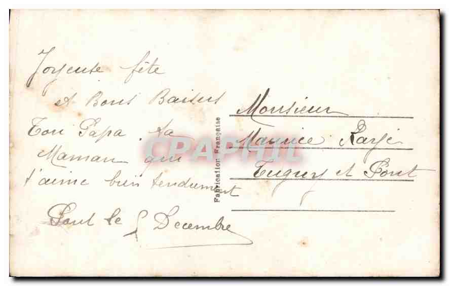 CPA Enfant — Rückseite