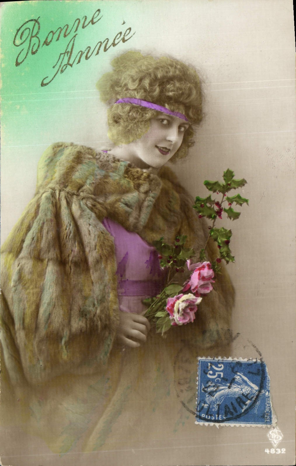 CPA Bonne Annee Femme