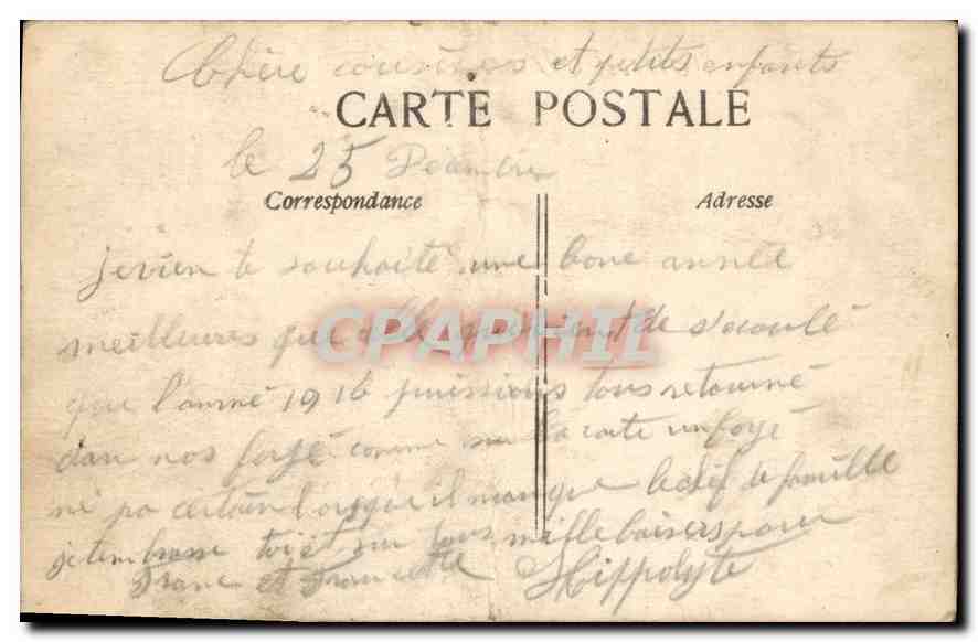 CPA Bonne Annee Femme Enfants — Rückseite