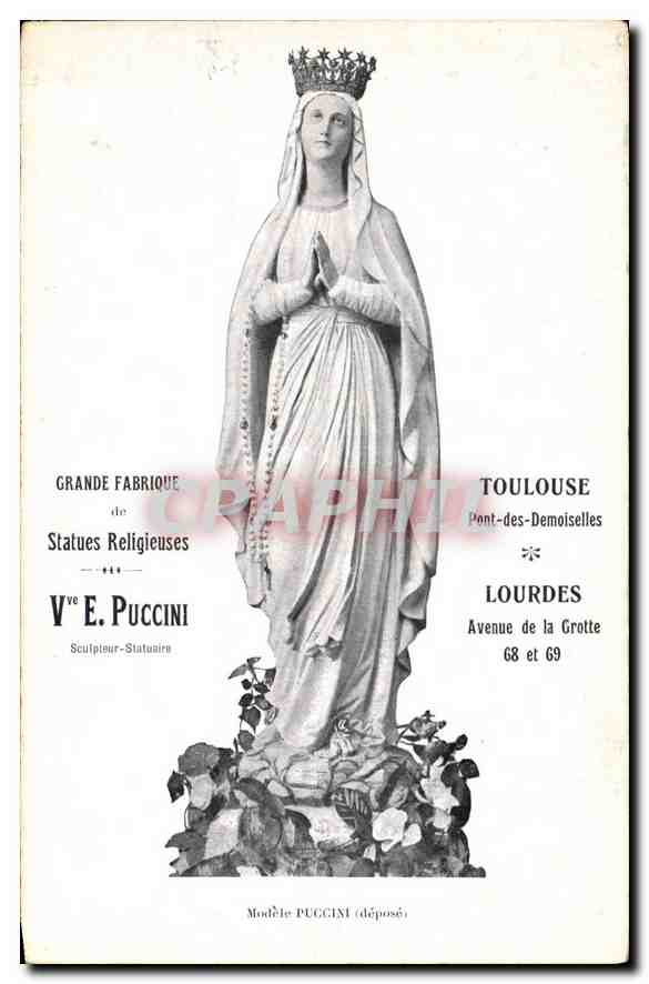 Vierge Marie — statue religieuse — Vve E. Puccini, Toulouse