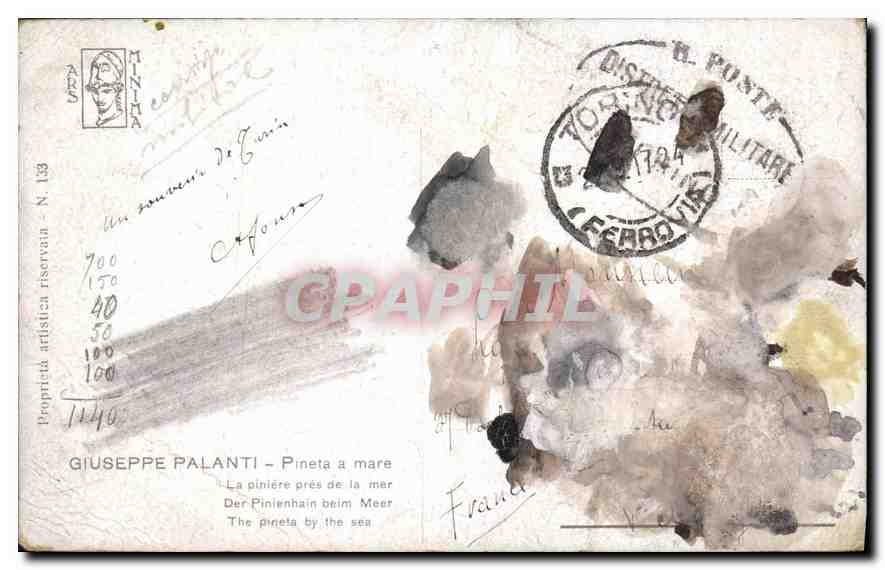CPA Giuseppe Palanti Pineta a mare  — Rückseite
