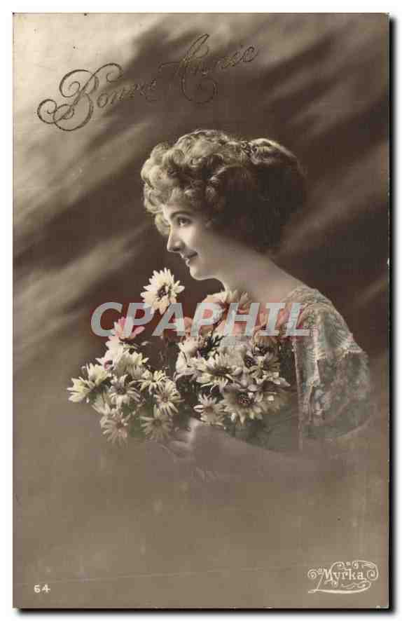 CPA Bonne Annee Femme