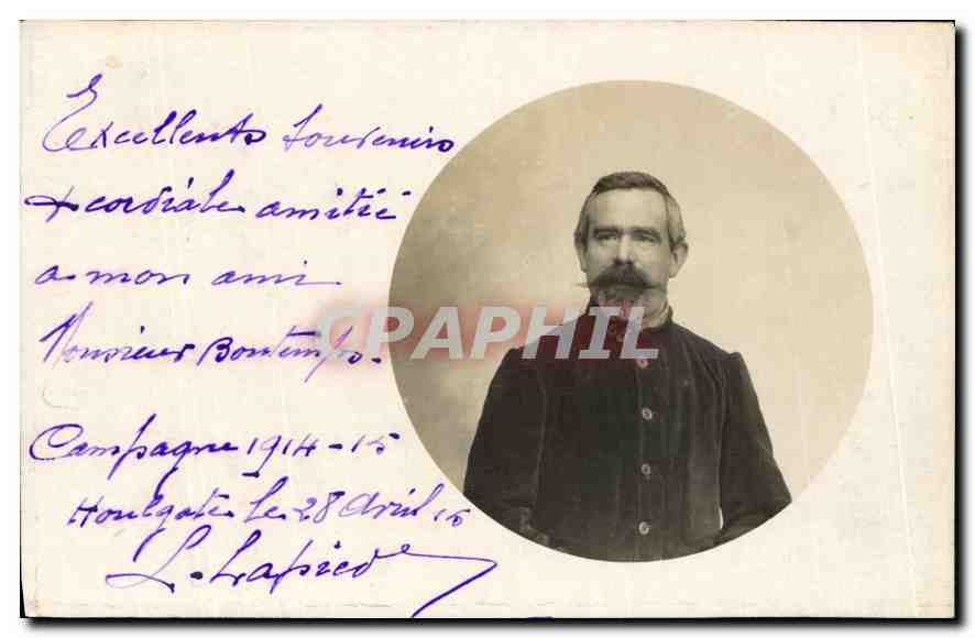 CARTE PHOTO Homme Soldat (n° 65 sur le col)