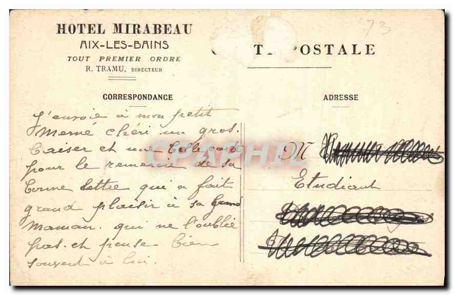 CPA Aix les Bains Un coin du lac du Bourget  — Verso