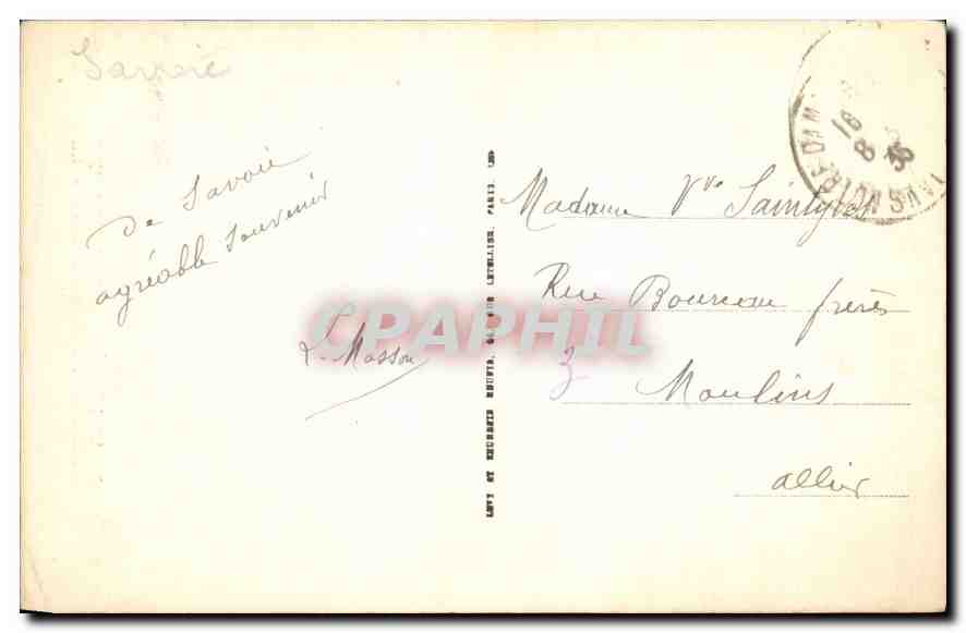CPA La Lechere La Cascade et le sommet du Morel  — Verso