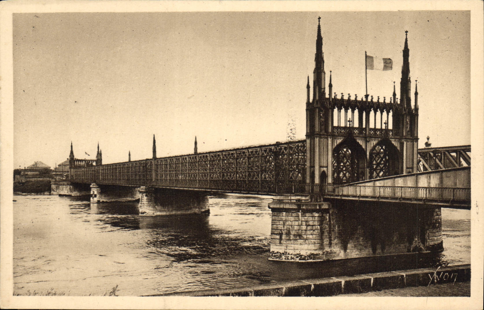 CPA Strasbourg Bas Rhin Le Pont de Chemin de fer sur le Rhin 