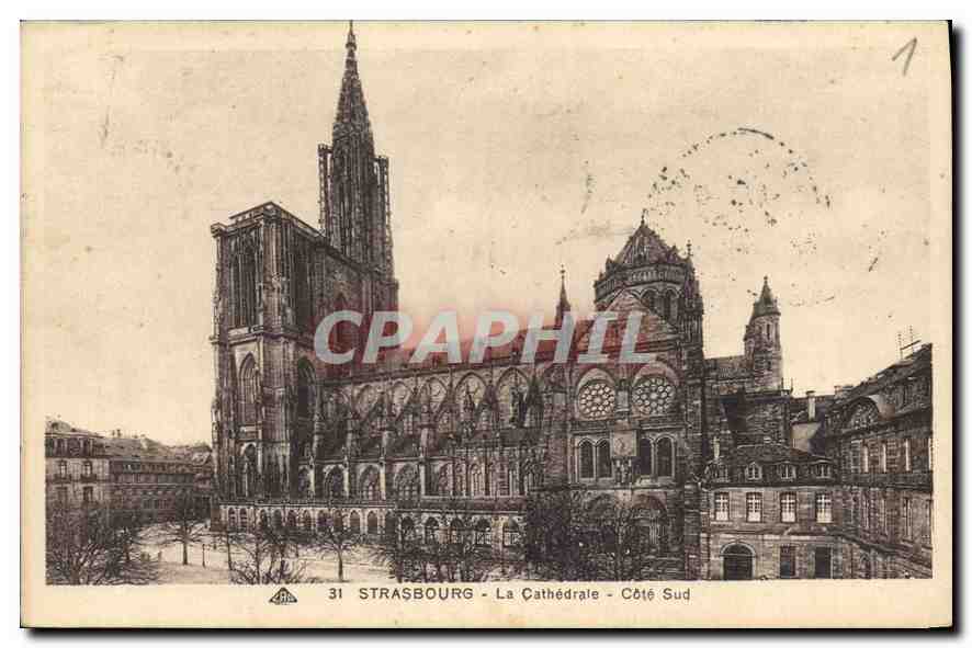 CPA Strasbourg La Cathedrale Cote Sud 