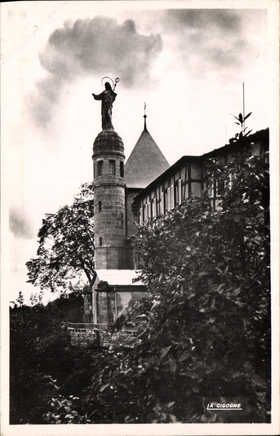 CPA Mont Sainte Odile Statue de la Vierge 