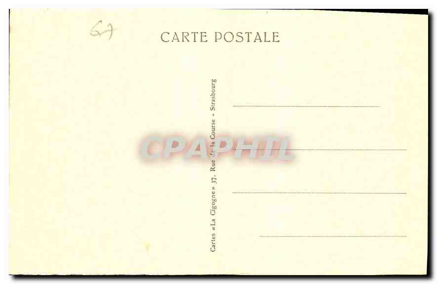 CPA Strasbourg Place de la Republique et Palais du Rhin Ancien Palais Imperial  — Rückseite