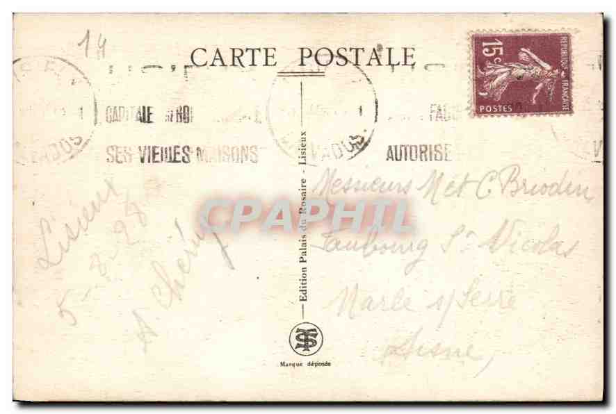 CPA Lisieux Batiment annexe du Carmel  — Rückseite
