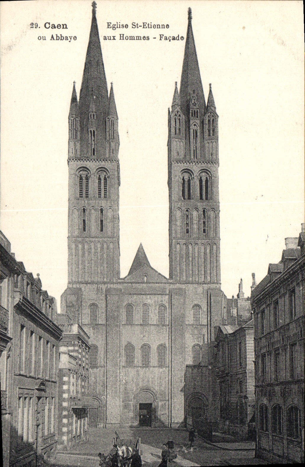 Caen — Église Saint-Étienne (ou Abbaye) — Façade — Éditeur CPAPHIL n°29