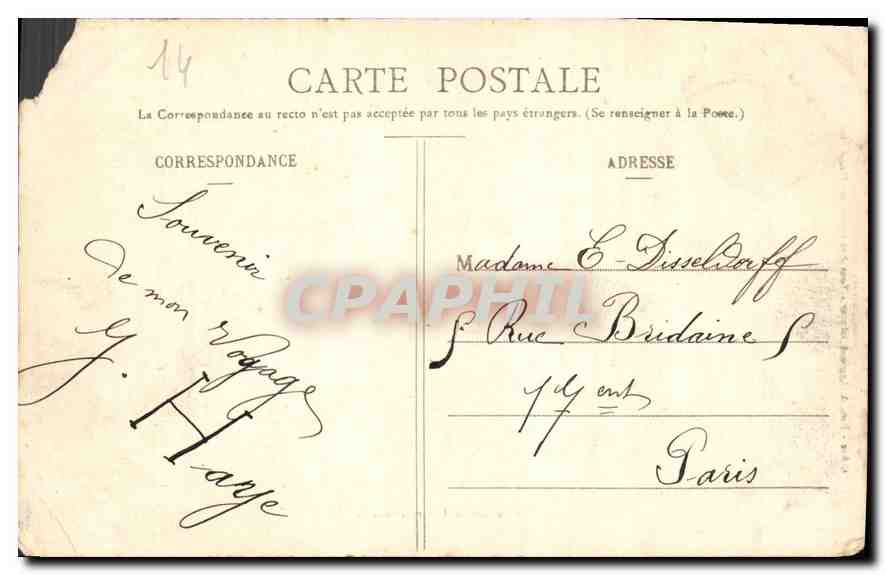 CPA Calvados Chateau de la Cressonniere  — Verso