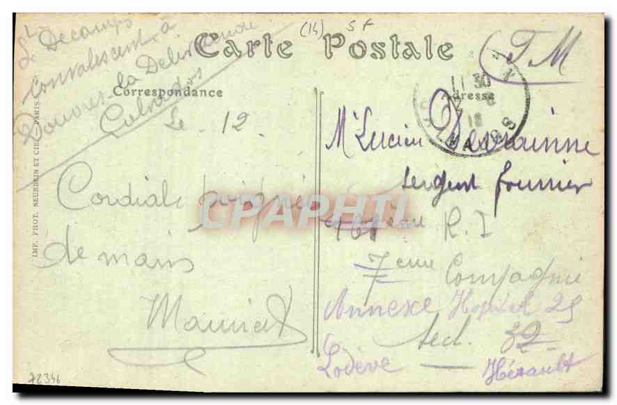 CPA Caen L'Hotel Dieu et l'Eglise de la Trinite Abbaye aux Dames  — Verso