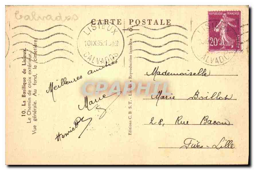 CPA La Basilique de Lisieux Le Chemin de croix exterieur  — Rückseite