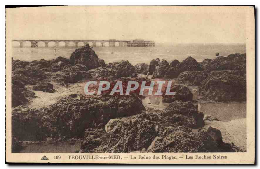 CPA Trouville sur Mer La Reine des Plages Les Rochers Noires 