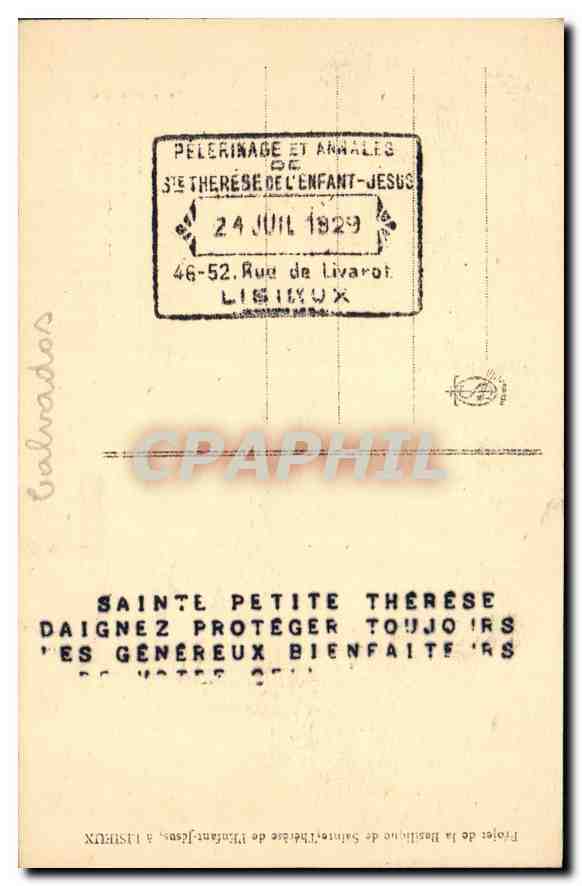 CPA Project de la Basilique de Sainte Therese de l'Enfant Jesus a Lisieux  — Rückseite
