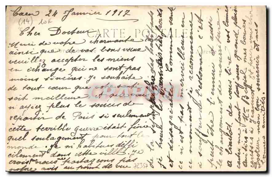 CPA Caen Panorama pris de l'Abbaye aux Dames  — Verso