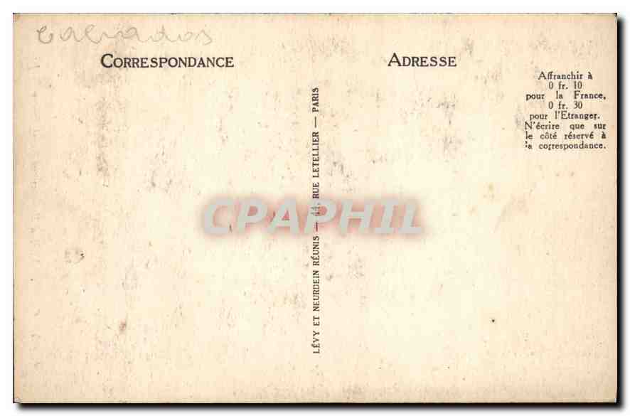 CPA Caen Vieilles Maisons rue Saint Pierre Levrard — Verso