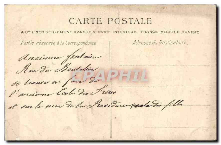 Ancienne Fontaine Monumentale — Lisieux — La C.P.A. n°2834 — Rückseite