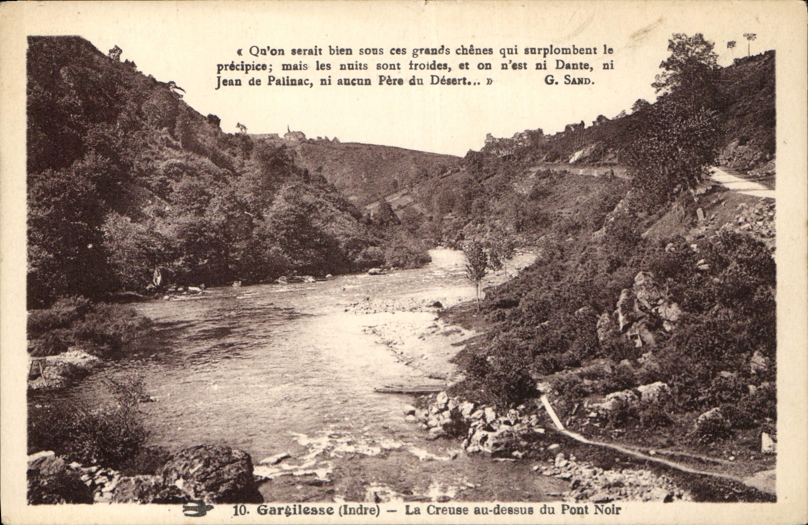 Gargilesse (Indre) — La Creuse au-dessus du Pont Noir — G. Sand