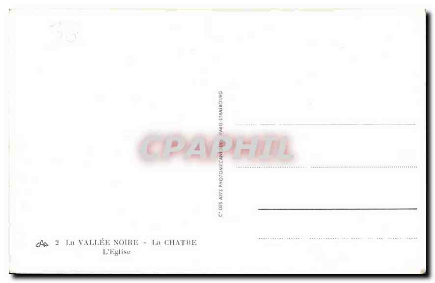 CPA La Vallee Noire Le Chatre L'Eglise  — Back