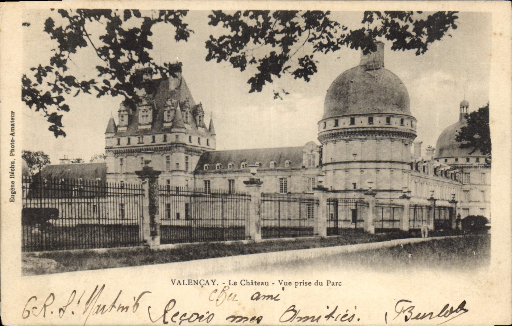 Valençay - Das Schloss - Ansicht vom Park — Eugène Béchu, Photo-Amateur