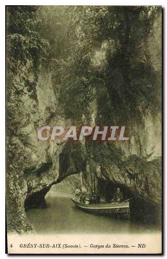 CPA Gresy sur Aix Savoie Gorges du Sierroz Bateau
