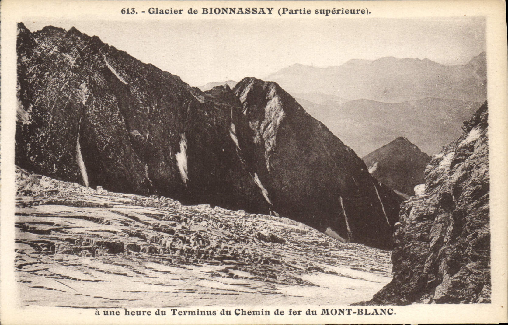 Glacier de Bionnassay (Oberer Teil) — Eine Stunde vom Bahnhof des Mont-Blanc-Zuges entfernt — L. Morand, Fotoverlag Hante-Savoie