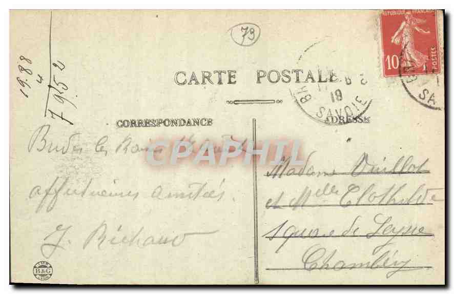 CPA Brides les Bains Le Torrent des Allues  — Rückseite