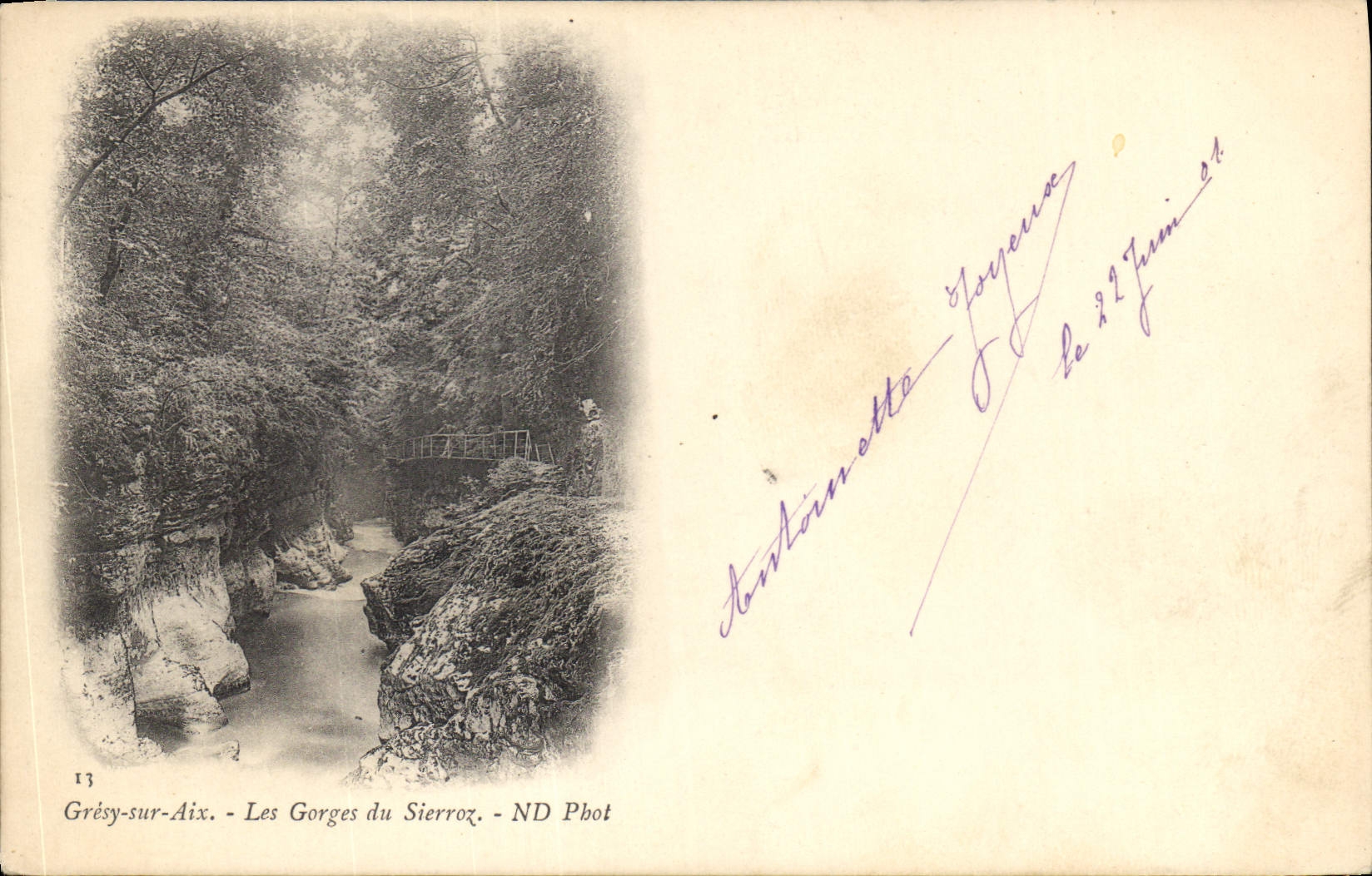 CPA Gresy sur Aix Les Gorges du Sierroz 