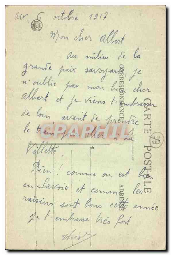 CPA Aix les Bains Savoie Lever de Inne sur le lac du Bourget  — Rückseite