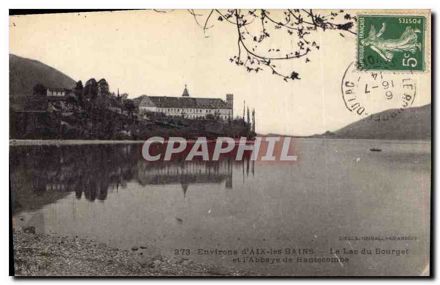 CPA Environs d'Aix les Bains Le Lac du Bourget et l'Abbaye de Hautecombe 