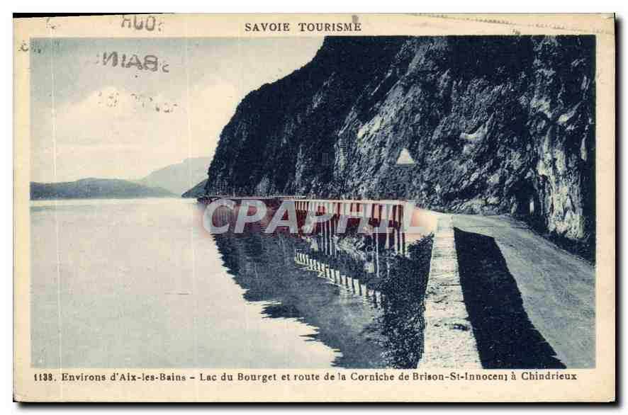 CPA Environs d'Aix les Bains Lac du Bourget et route de la Corniche de Brison St Innocent a Chindrie