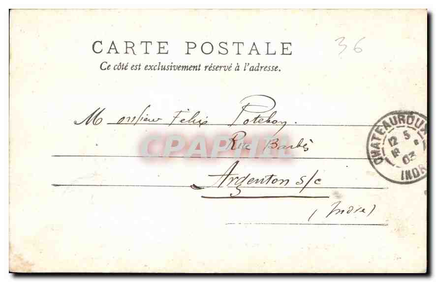 CPA Chateauroux Lac du Jardin Public  — Rückseite